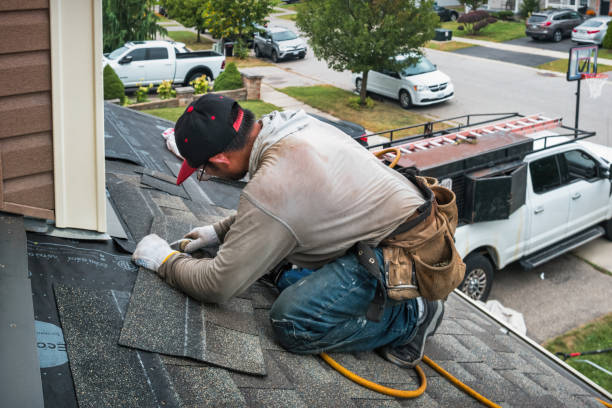 Professional Roof Installation technician working in Brooks, ME